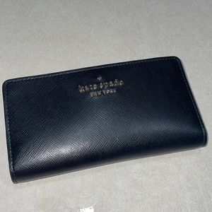 Kate Spade black leather wallet gently used
